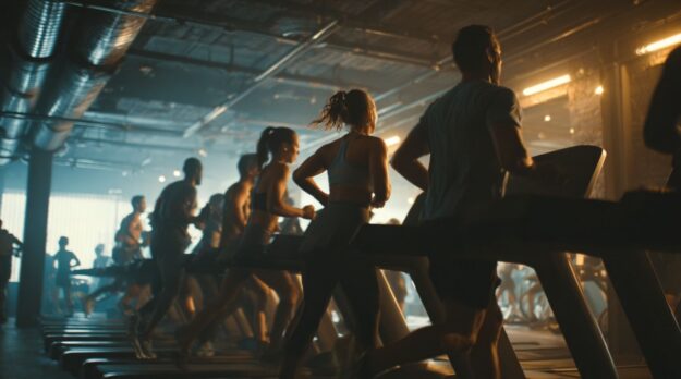 mensen in de gym Mensen die zijn aan het sporten in een sportschool