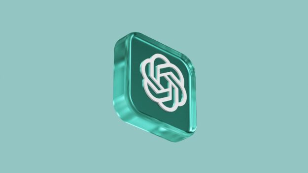 ChatGPT logo 3D Logo van ChatGPT in 3D-stijl op een effen turquoise achtergrond, passend bij het verschil tussen ChatGPT en Perplexity.