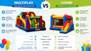 Vergelijking multiplay en combi bij springkussen huren Limburg overzicht