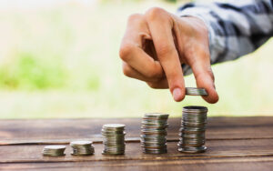 geld op en stapel