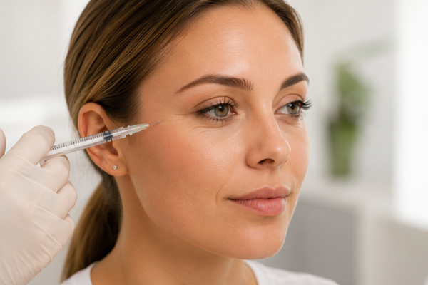 Botoxbehandeling bij een vrouw in een professionele cosmetische kliniek Botoxbehandeling bij een vrouw in een professionele cosmetische kliniek