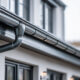 Woning met een Zinken regenpijp 80mm en zinken dakgoot voor een duurzame regenwaterafvoer.