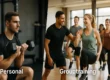 Moderne fitnessstudio met personal training en groepsles naast elkaar