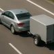 Auto met aanhanger op snelweg, verschil rijbewijs B BE