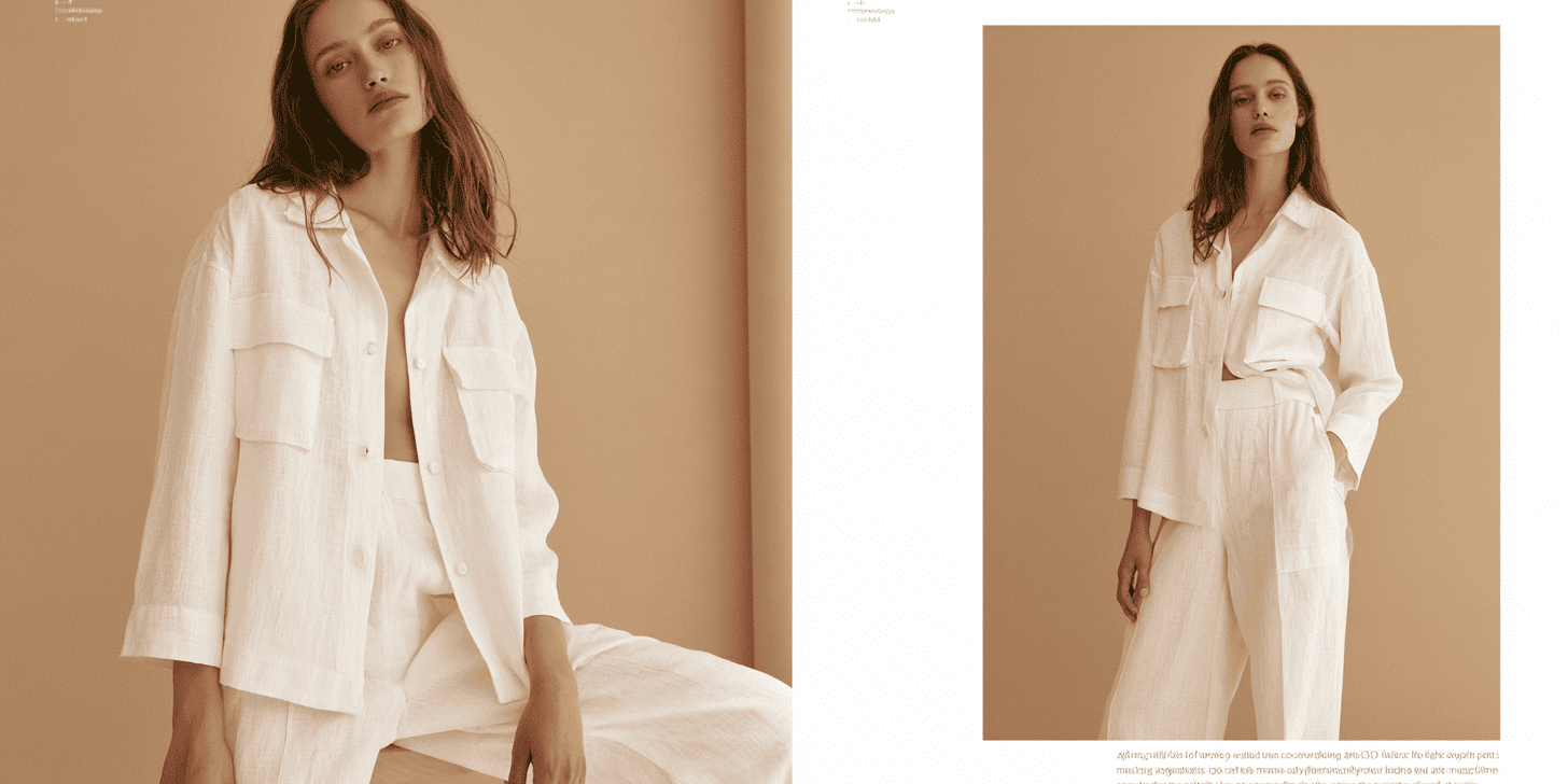 Vrouw draagt een bijpassende co-ord set als complete outfit