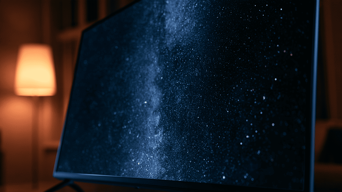 ruimte beeld op een tv 